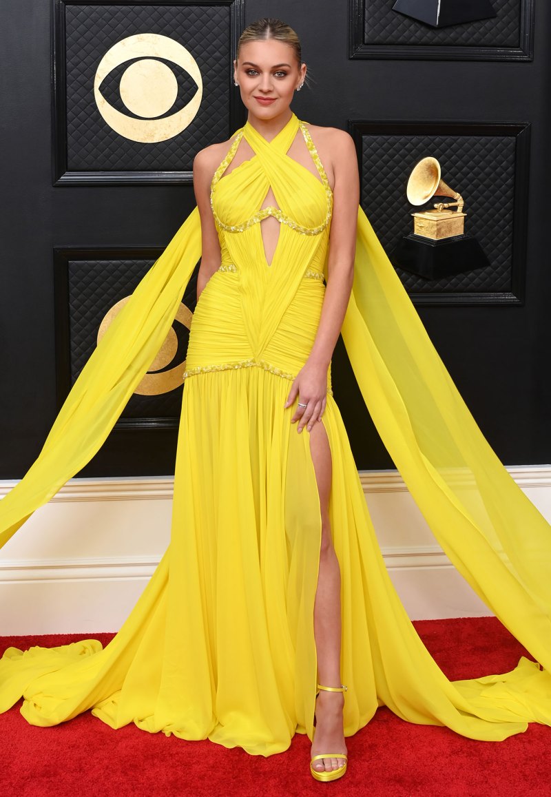 Grammys 2023: Kelsea Ballerini Makes Appearance on the Red Carpet yellow dress