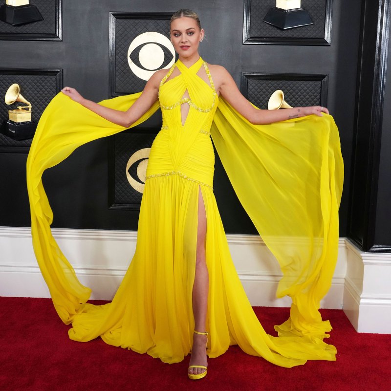 Grammys 2023: Kelsea Ballerini Makes Appearance on the Red Carpet yellow shoes