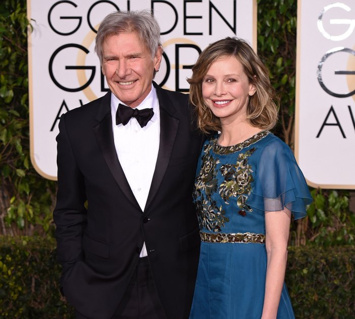 Harrison Ford: Calista Flockhart Doesn't Fly with Me in Vintage Planes After Near-Death Crash blue gown