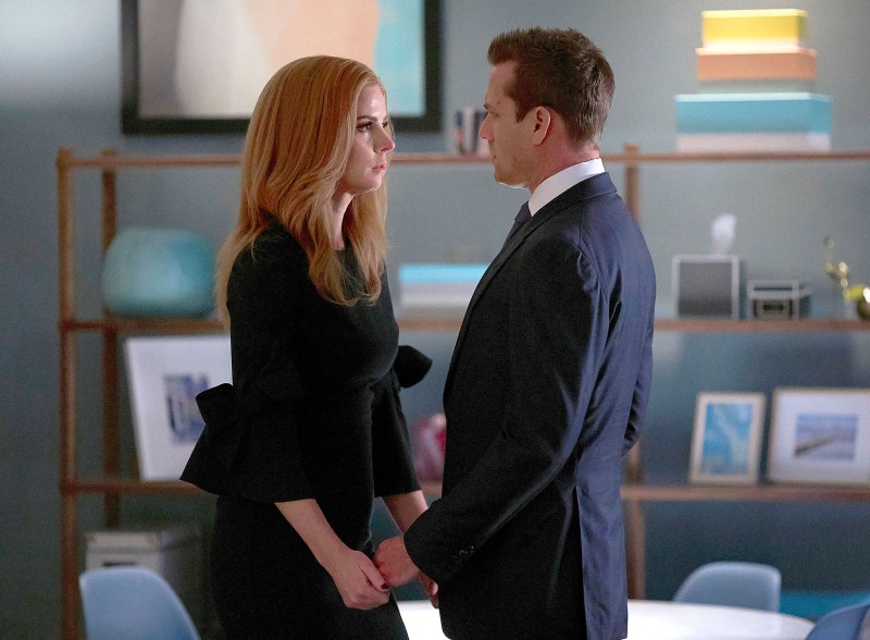 Harvey and Donna Suits Sarah Rafferty and Gabriel Macht TV Couples Who Took a Very Long Time to Get Together