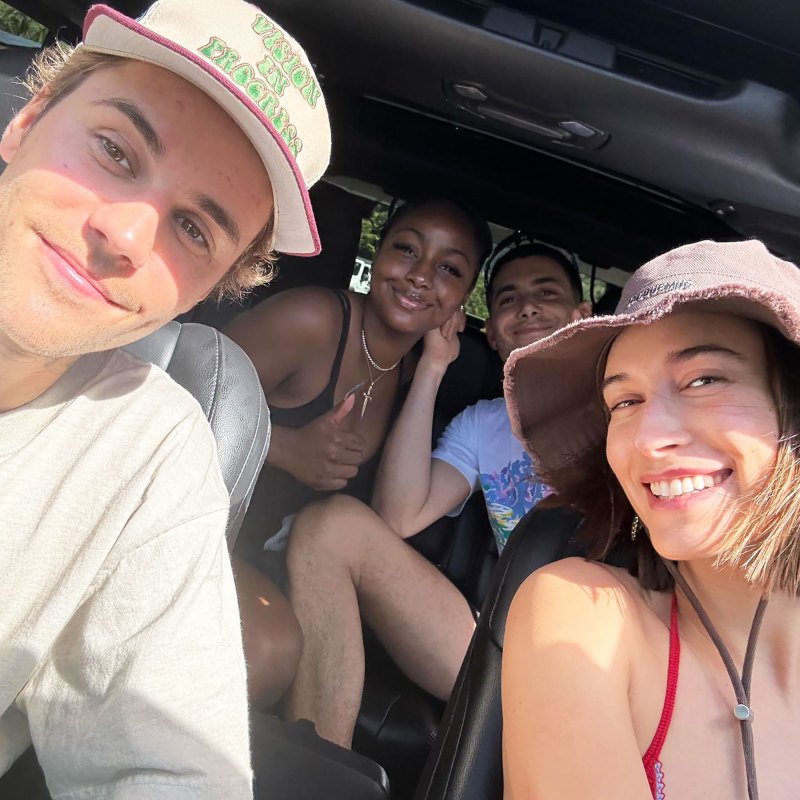 Justin Bieber Cozies Up With Wife Hailey Bieber on Hawaiian Getaway With Pals: Vacation Pics car selfie