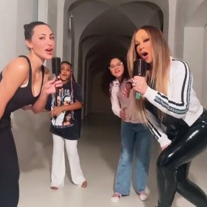 Kim Kardashian and Mariah Carey Crash Daughters North and Monroe's TikTok