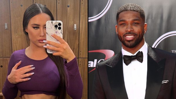 Maralee Nichols Reveals Her and Tristan Thompson's Son Theo, 13 Months, Is ‘Walking Everywhere Now’ purple workout outfit