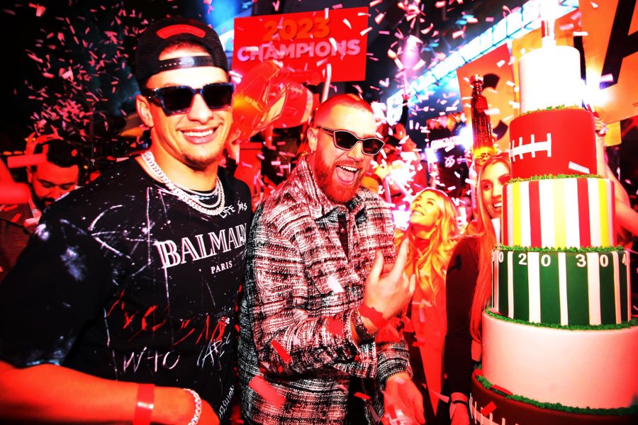 Patrick Mahomes and Kansas City Chiefs Players Celebrate Super Bowl Win at XS Nightclub in Las Vegas