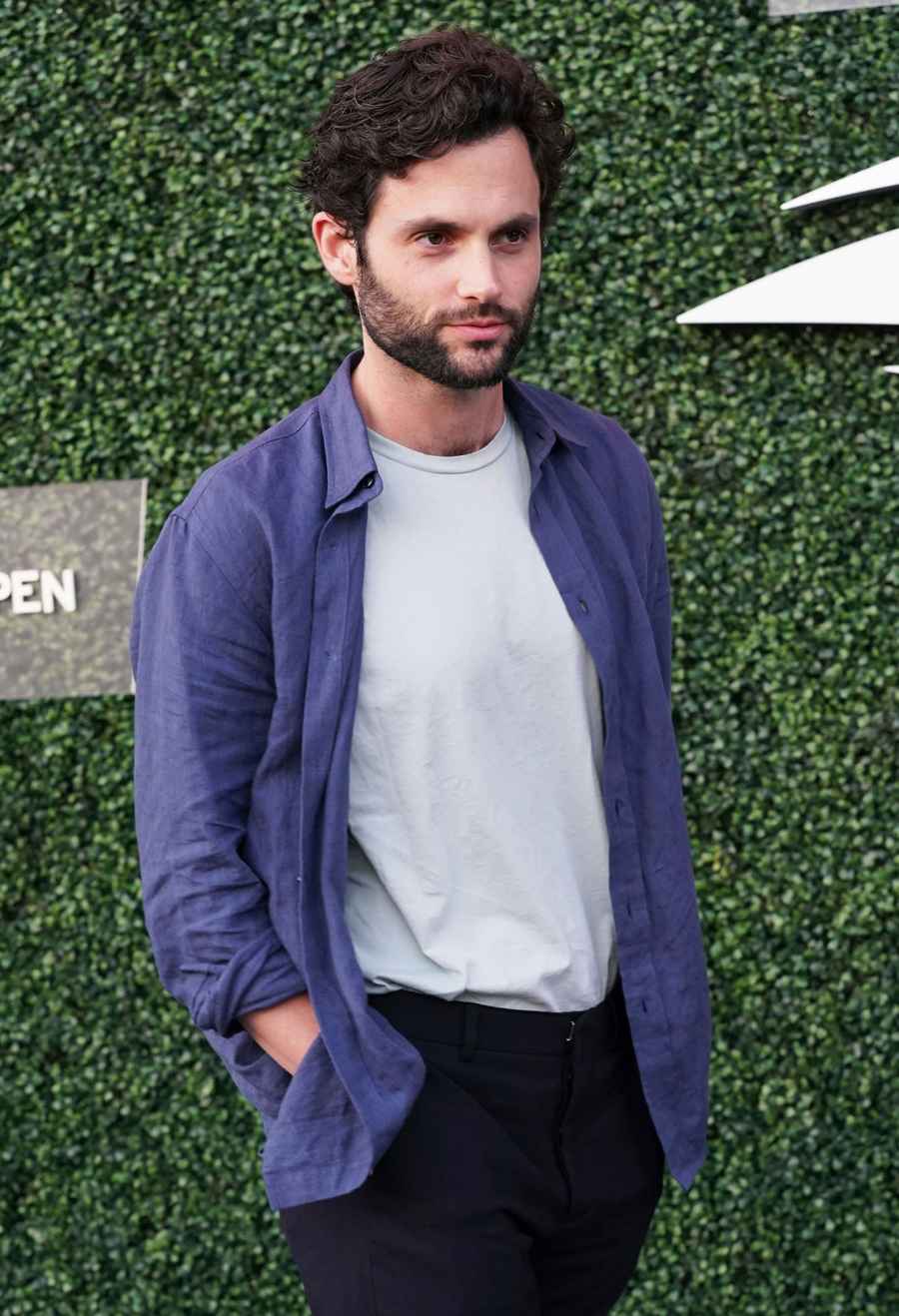 Penn Badgley's Most Candid Quotes About Fatherhood Through the Years: 'A Strange Blessing' blue jacket