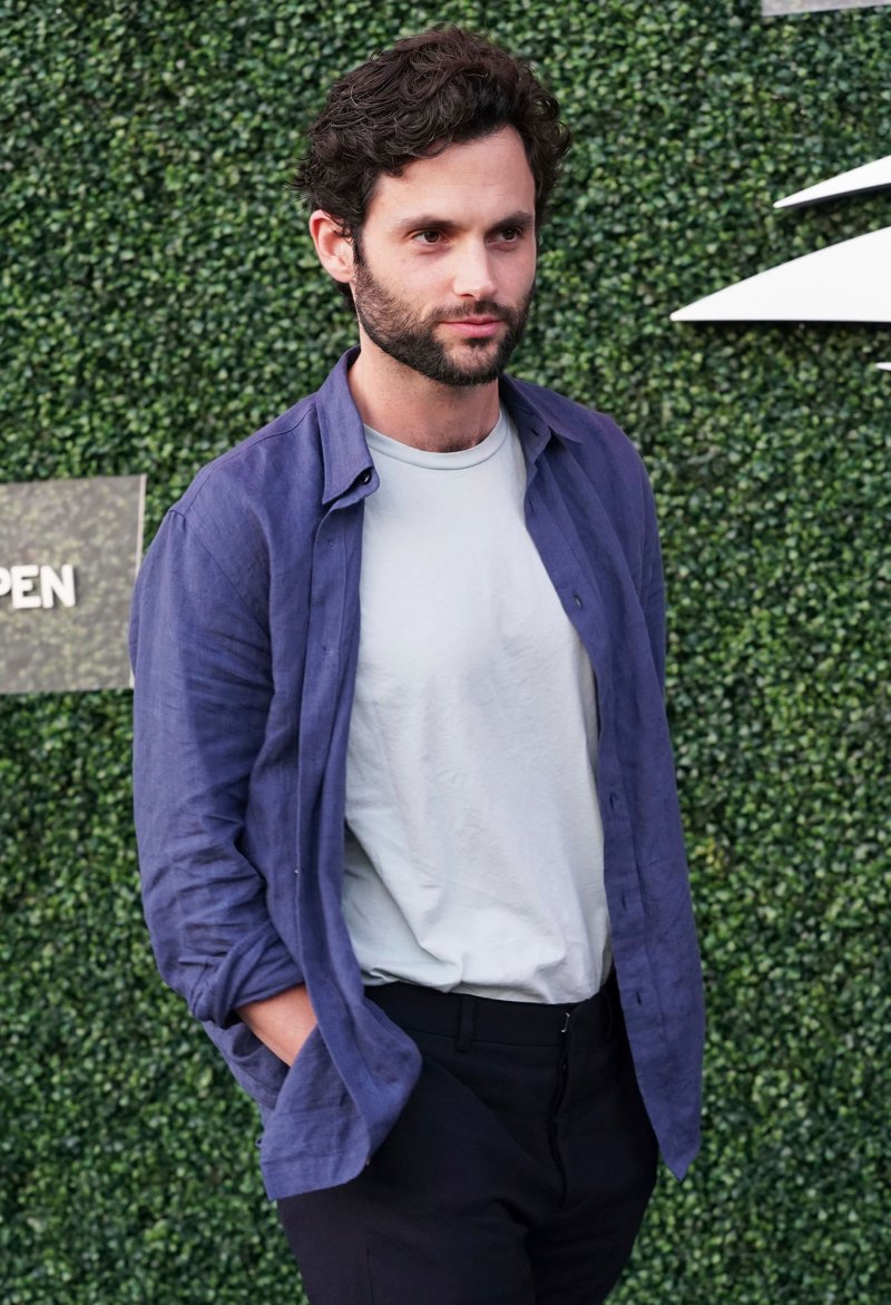 Penn Badgley's Most Candid Quotes About Fatherhood Through the Years: 'A Strange Blessing' blue jacket