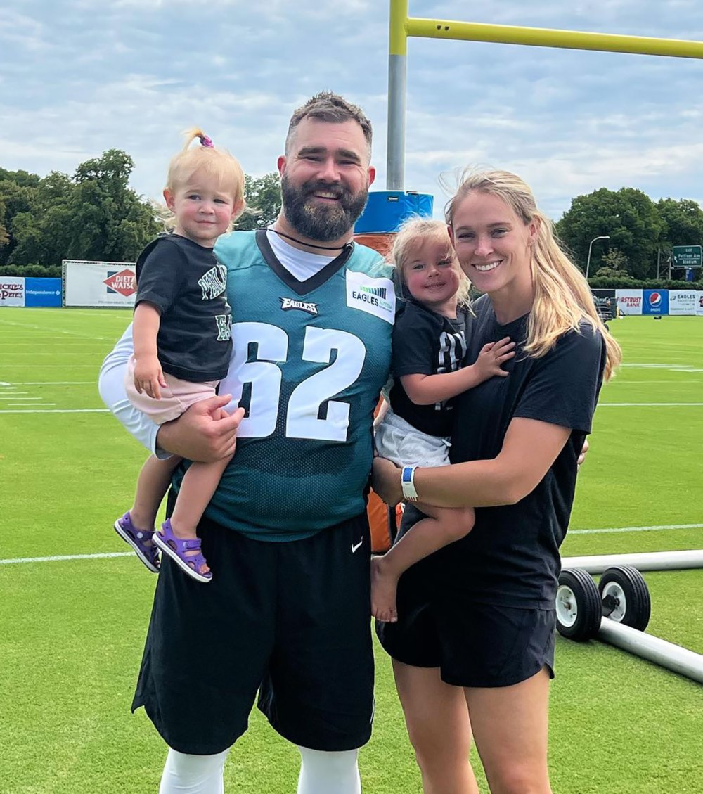 Philadelphia Eagles Center Jason Kelce and Wife Kylie McDevitt Welcome Baby No. 3 eagles jersey