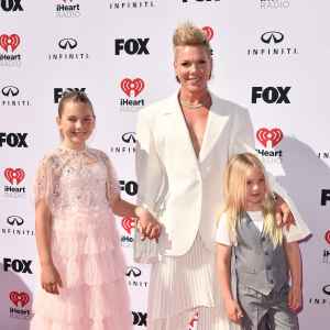 Pink Poses With Her Kids on iHeartRadio Red Carpet