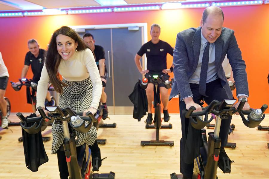 Prince William and Princess Kate Race Against Each While Taking a Spin Class