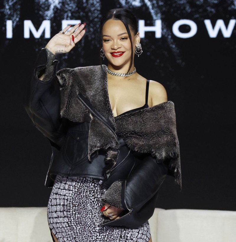 Rihanna’s Baby Bump Album Ahead of 2nd Child’s Arrival With Boyfriend ASAP Rocky: Pregnancy Pics leather coat