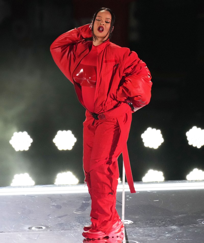 Rihanna’s Baby Bump Album Ahead of 2nd Child’s Arrival With Boyfriend ASAP Rocky: Pregnancy Pics red outfit