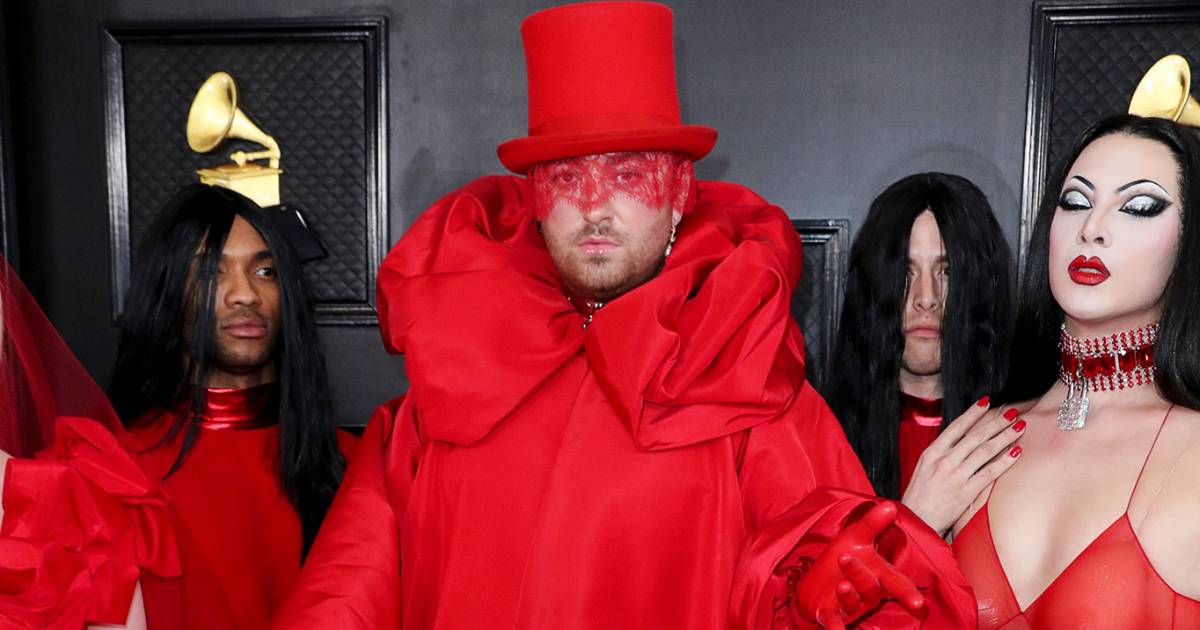 sam smith dressed in red Sam Smith Arrives at The Fashion Awards 2023