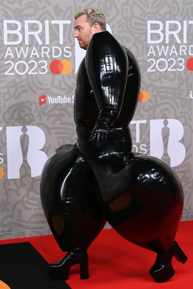 Sam Smith Rocks at Latex Jumpsuit at the 2023 Brit Awards: See Red Carpet Photos