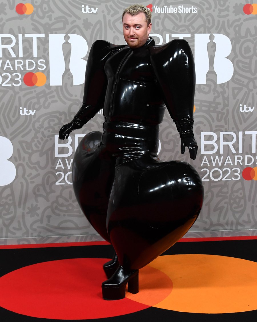 Sam Smith Rocks at Latex Jumpsuit at the 2023 Brit Awards: See Red Carpet Photos