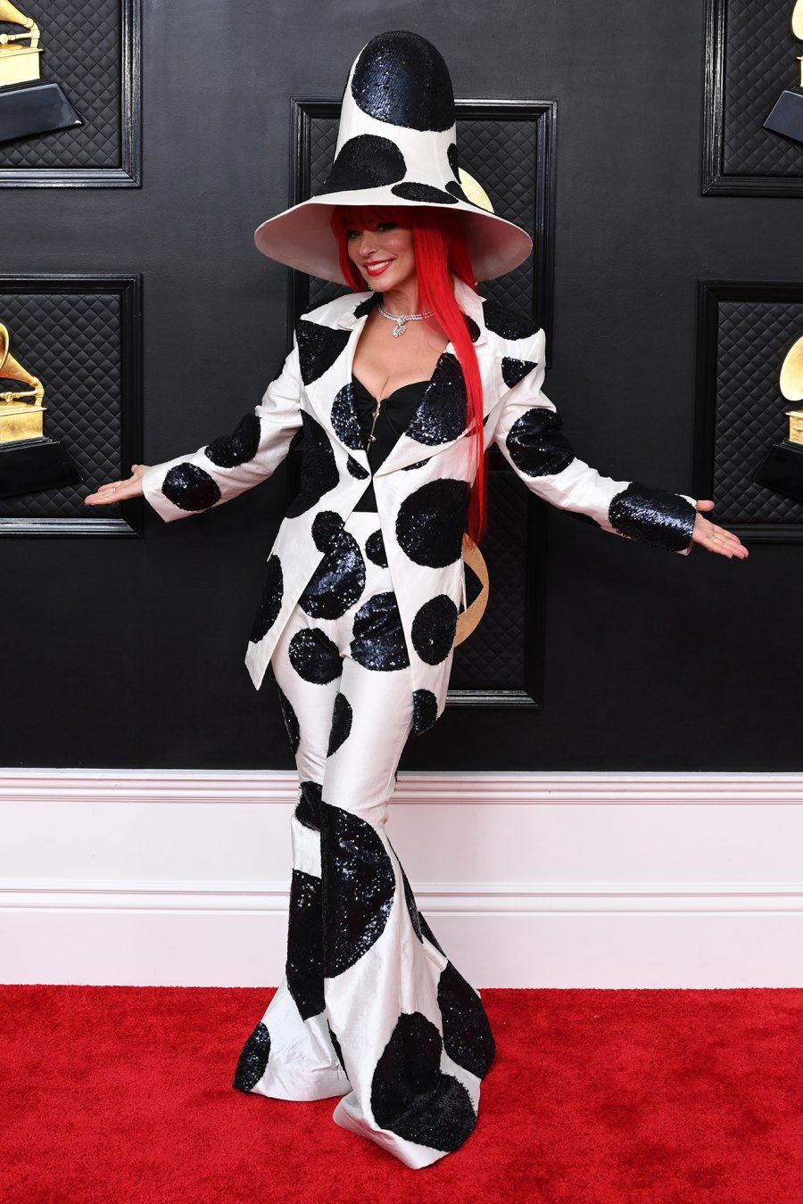 Shania Twain Looks Fierce in Polka Dots at the 2023 Grammys