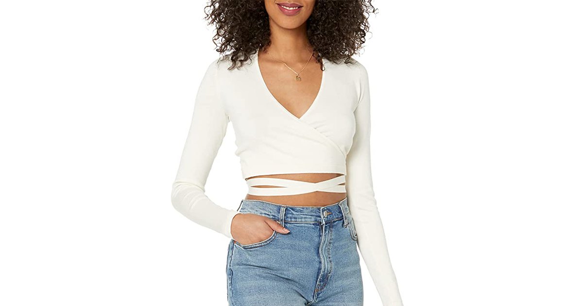 The Drop’s Beautiful Cropped Wrap Sweater Is 50% Off The Drop’s Beautiful Cropped Wrap Sweater Is 50% Off