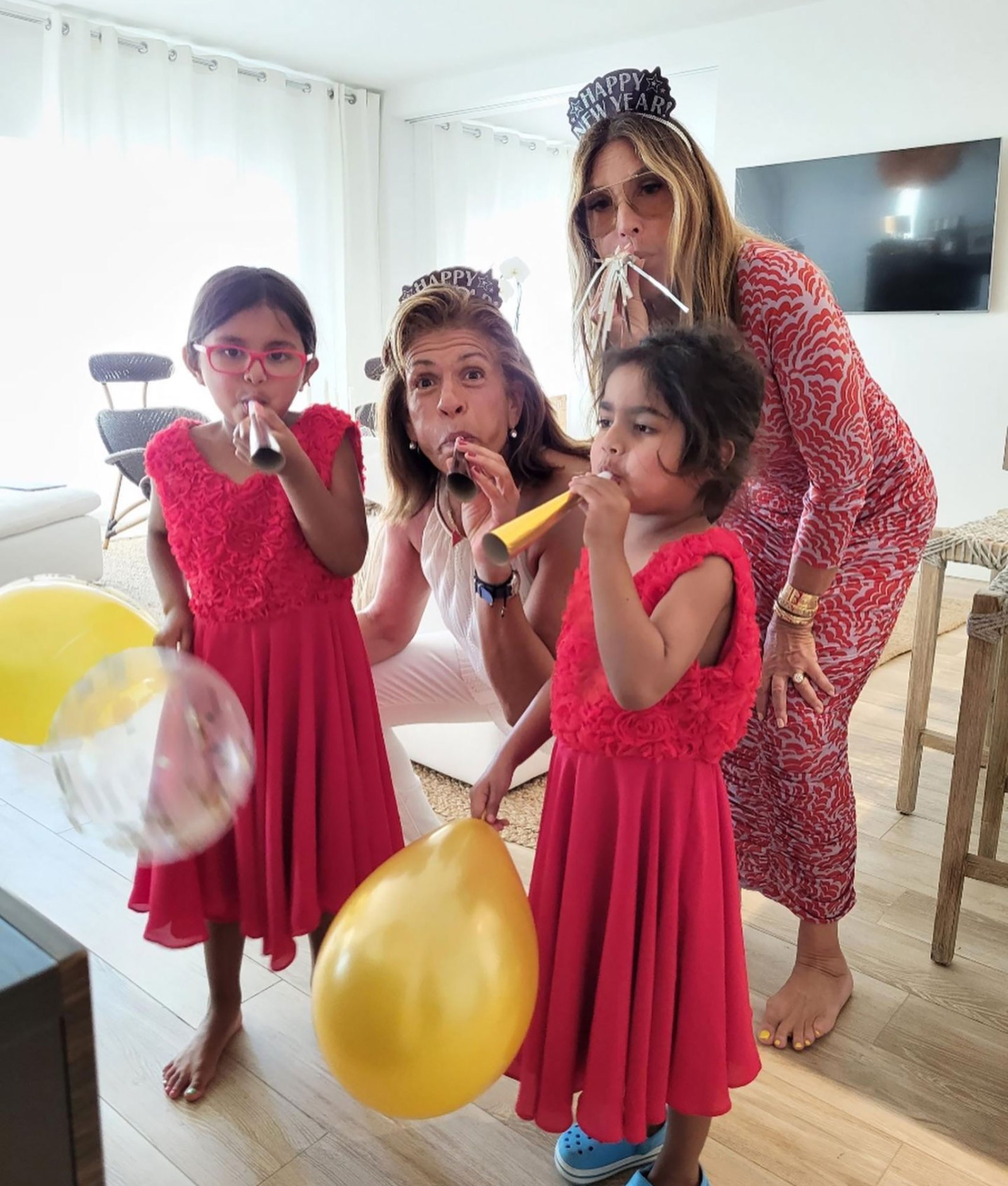 'Today' News Anchor Hoda Kotb's Family Album With Daughters and Loved Ones: Photos red dresses