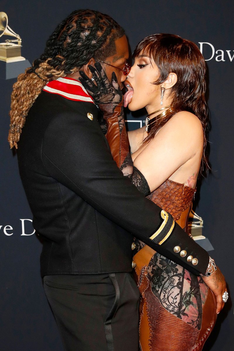 Pre-Grammys Love! Cardi B and Offset Pack on the PDA on Red Carpet