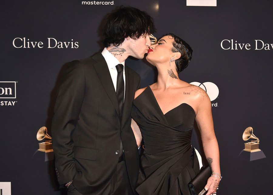 Kiss, Kiss! Demi Lovato and BF Jutes Make Red Carpet Debut at Grammys Bash