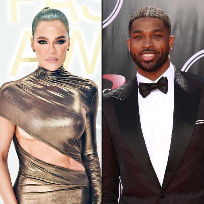 Khloe Kardashian 'Has Every Intention of Being There' for Ex Tristan Thompson and His Family After Their Mom's Death: 'Least She Can Do' gold dress