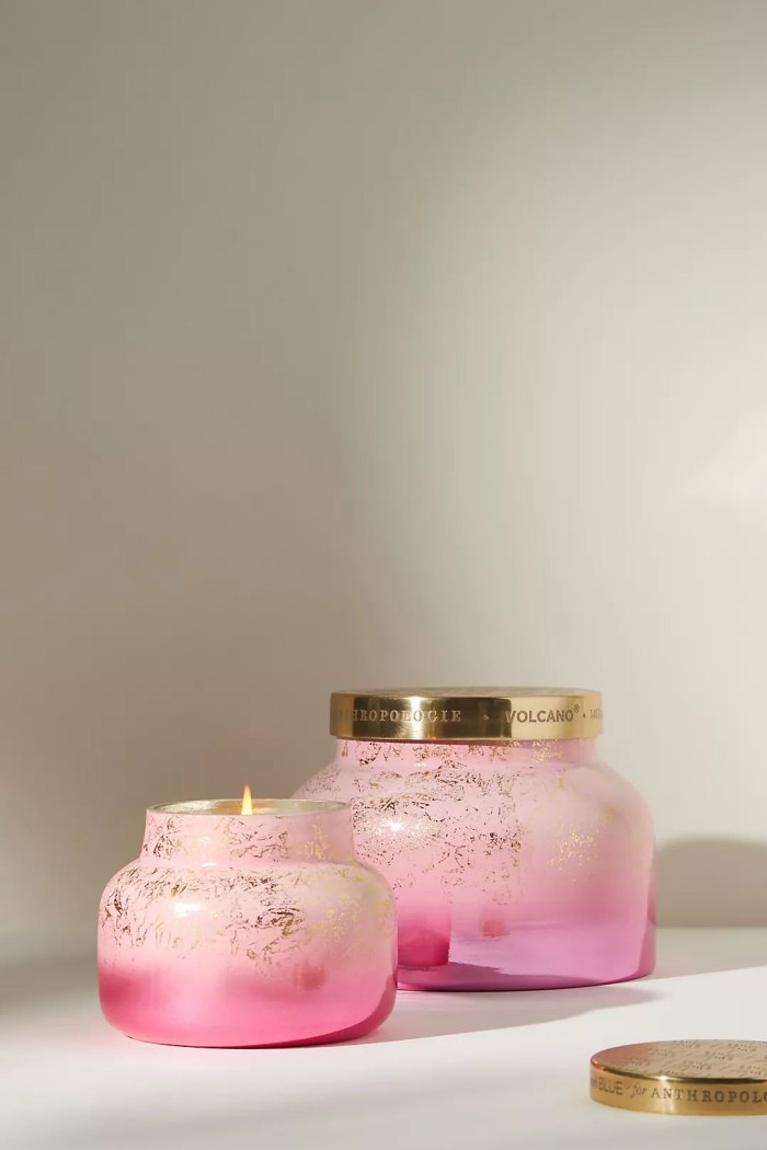 pink shimmer candle
