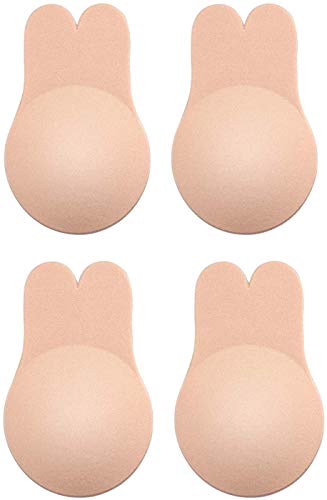 2 Pack Adhesive Bra,Breast Lift Tape Sticky Bra Invisible Lift Strapless Backles Bras for Women (C/D Cup)
