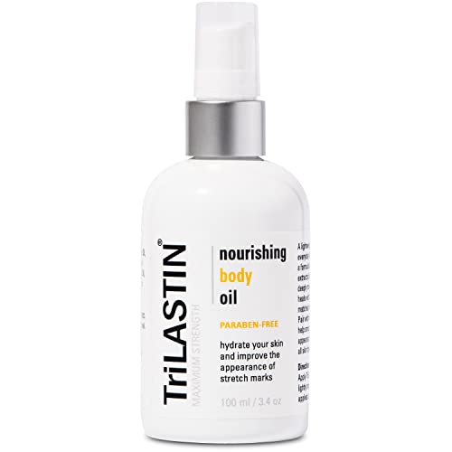 TriLASTIN Nourishing Body Oil (3.4oz / 100ml) | Skin Oil for Stretch Marks and Scars | Paraben-Free and Hypoallergenic | Belly Oil for Pregnancy and Postpartum | Nourishes, Moisturizes, and Hydrates