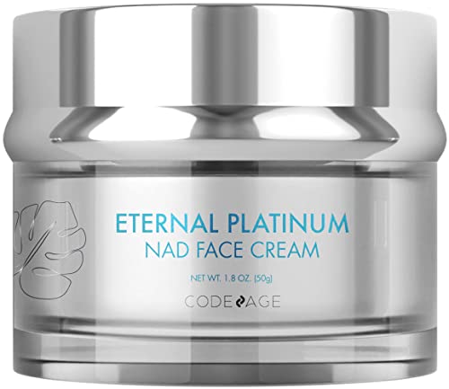 Eternal Platinum NAD Face Cream, Resveratrol, Collagen, Niacinamide Hyaluronic Acid, Vitamin C & E, Aloe Vera, Shea Butter, Skin Care Wrinkles Moisturizer Firming Tightening, Neck Facial Cream, 1.8 Oz