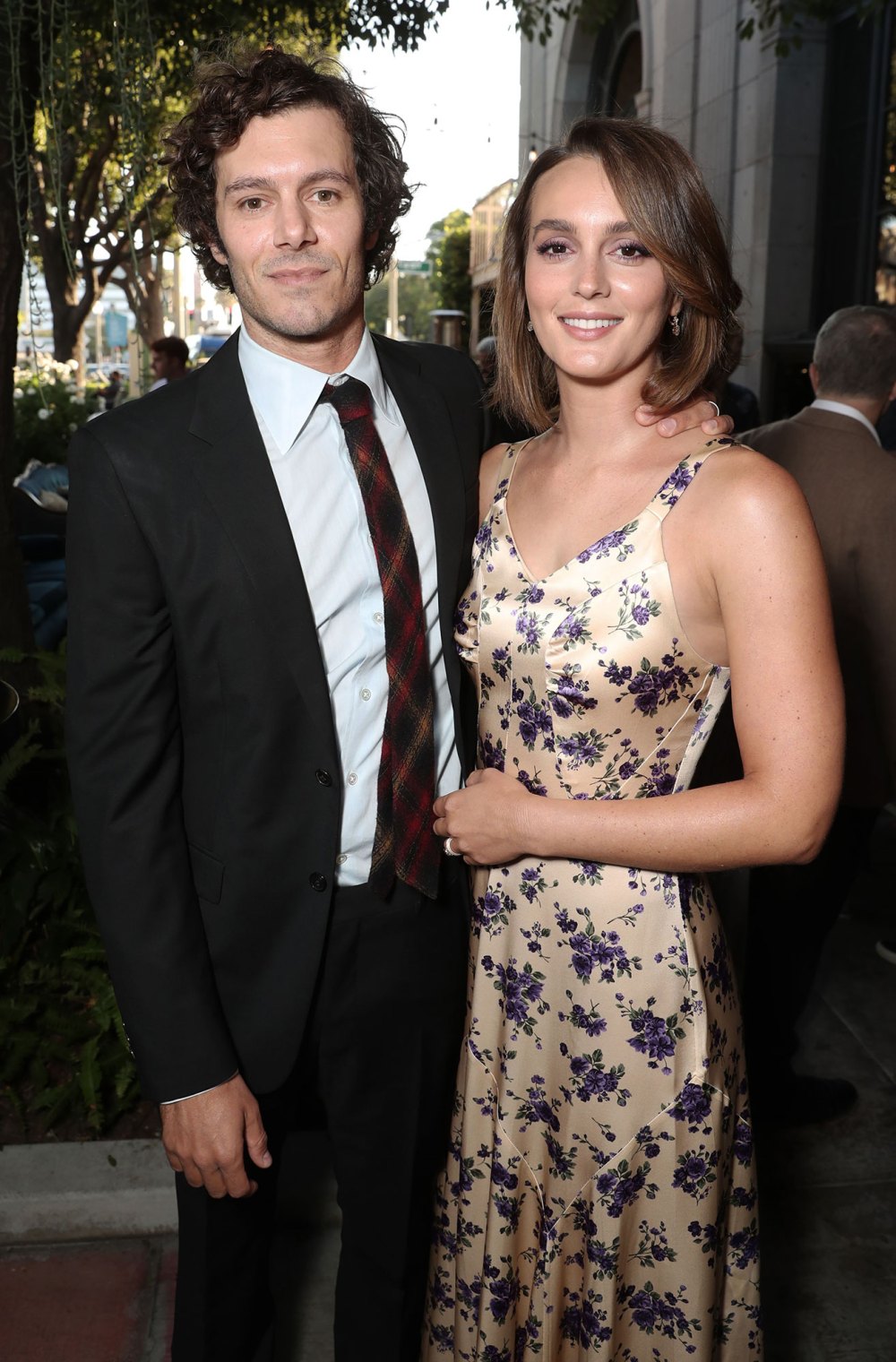 Adam Brody Says Whirlwind Marriage to Leighton Meester Was an ‘Easy Decision’ cream floral dress