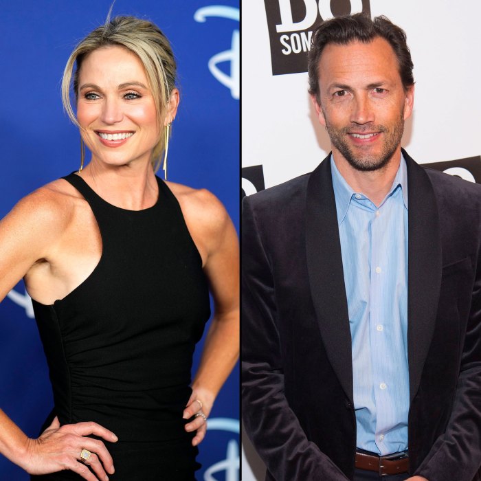 Amy Robach's Daughters Show Support for Andrew Shue blue shirt