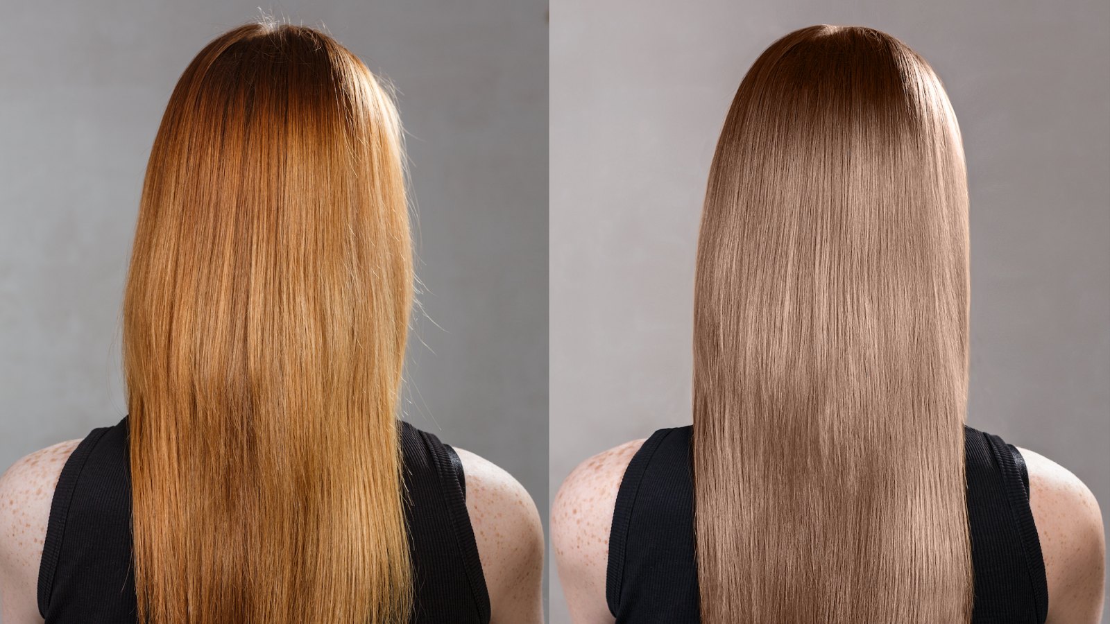 Before-After-Hair-Color-Stock-Photo