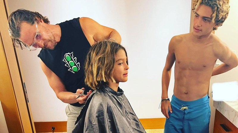 Camila Alves McConaughey Instagram They Cut Their Kids Hair Just Like Us