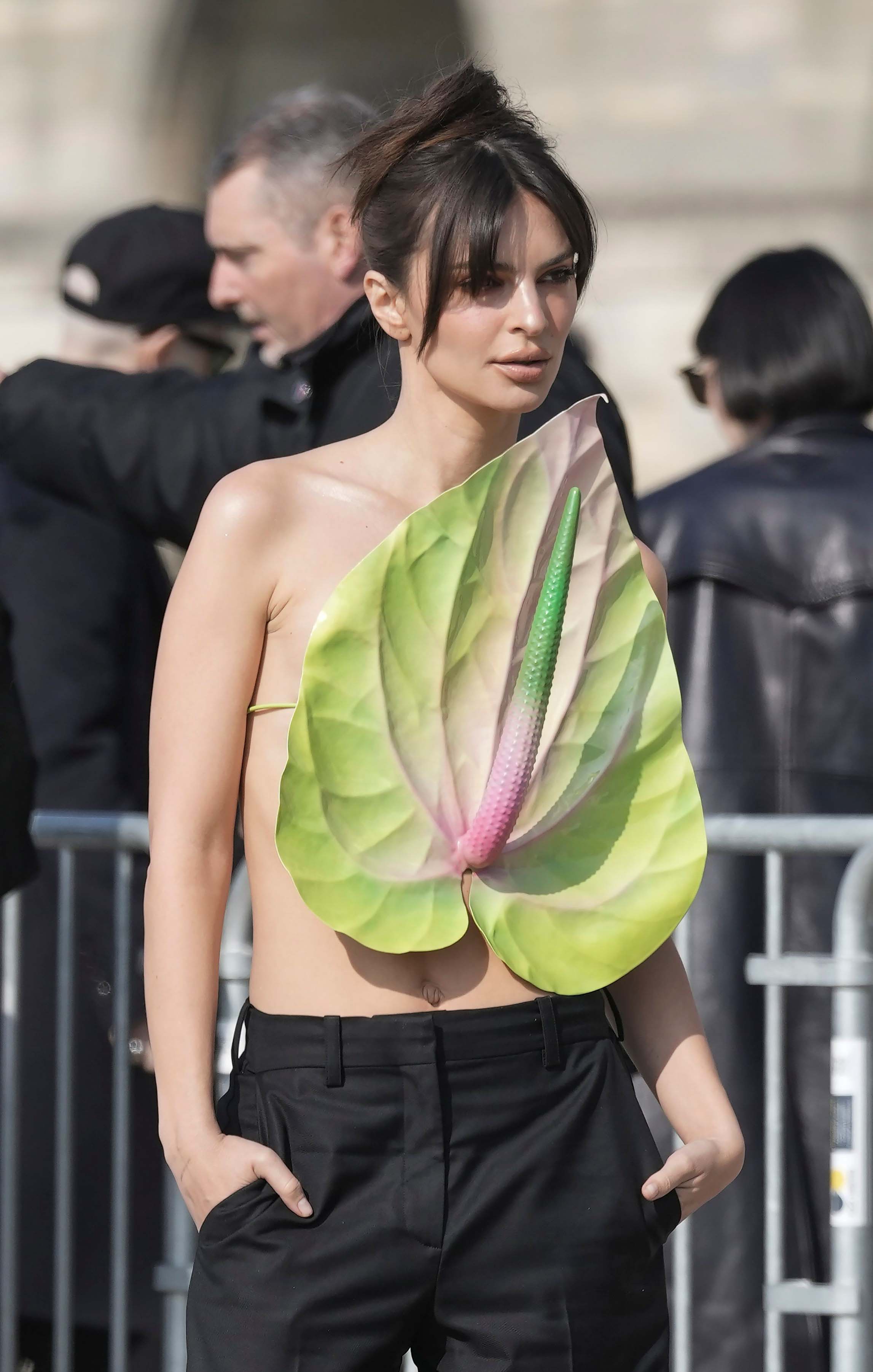 Emrata Wears Leaf Shirt
