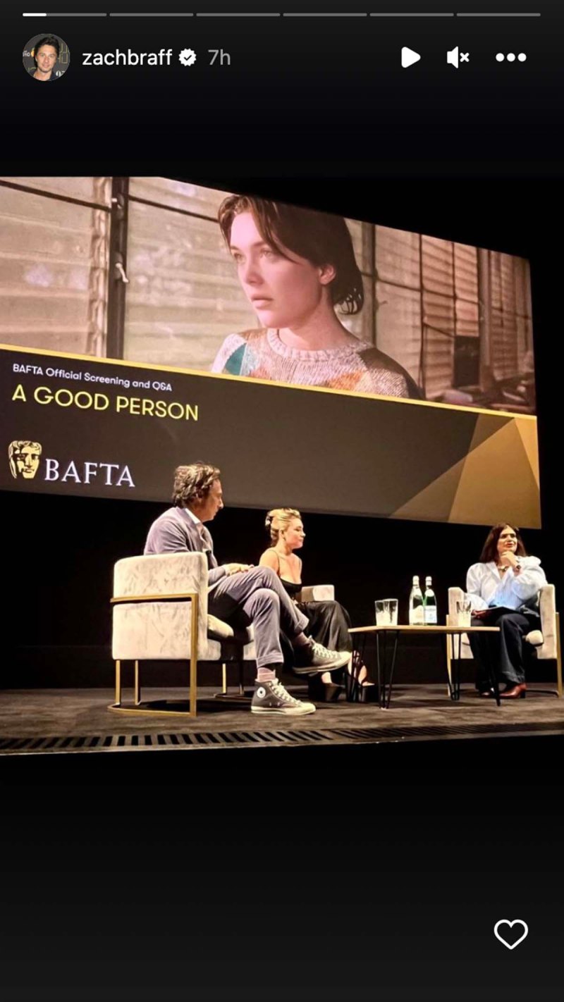 Exes Zach Braff and Florence Pugh Reunite to Promote New Film 'A Good Person'