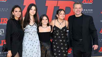 Feature Matt Damon Makes Rare Appearance With 3 Daughters at Air Premiere Isabella Damon Gia Zavala Damon Stella Damon and Luciana Barroso