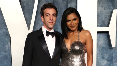 Mindy Kaling and BFF BJ Novak on the red carpet of the Vanity Fair Oscar Party