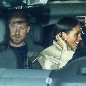 Prince Harry and Meghan Markle Enjoy Rare Date Night Amid Frogmore Cottage Eviction: Photos tan coat meghan