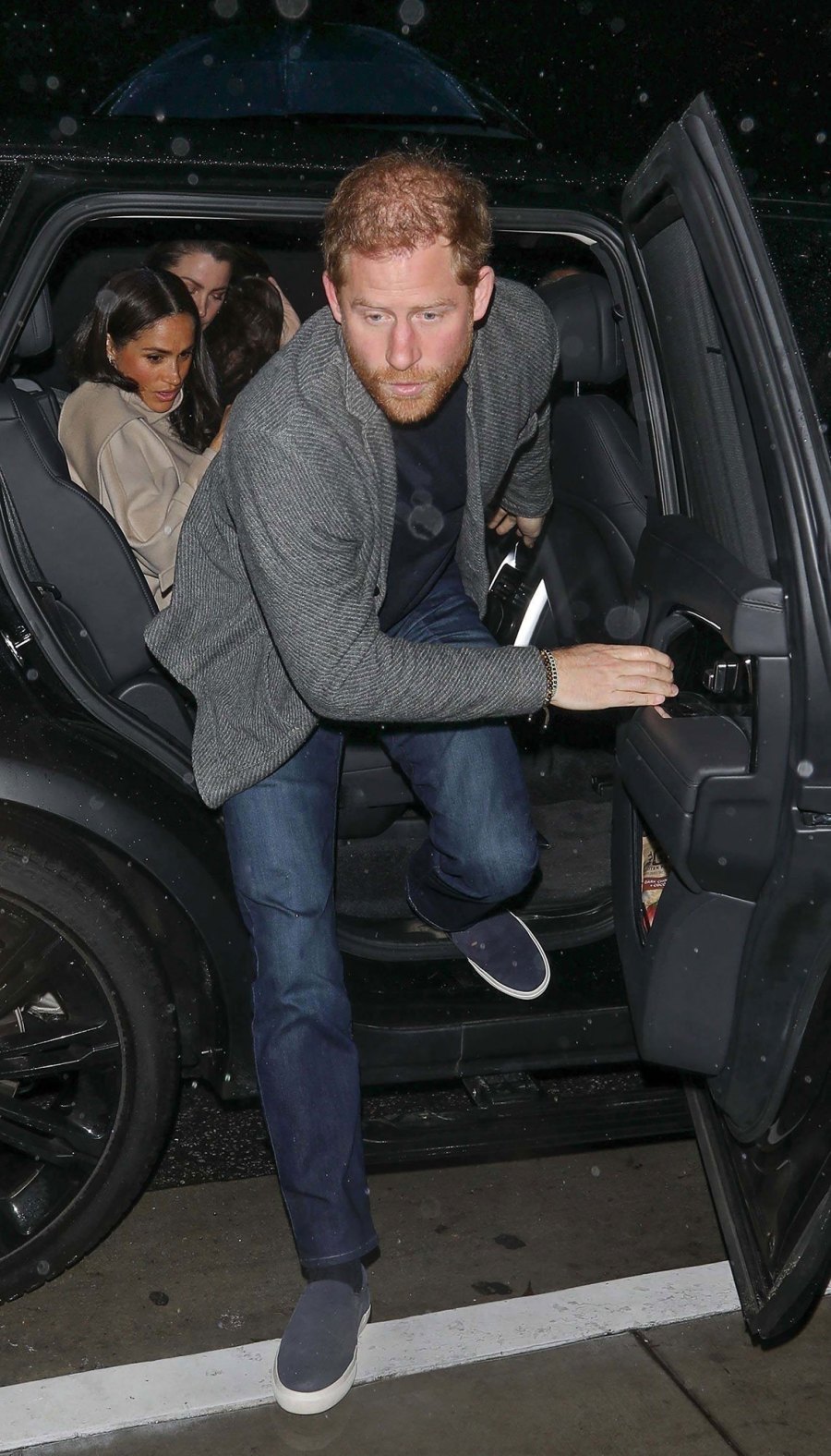 Prince Harry and Meghan Markle Enjoy Rare Date Night Amid Frogmore Cottage Eviction: Photos grey sweater