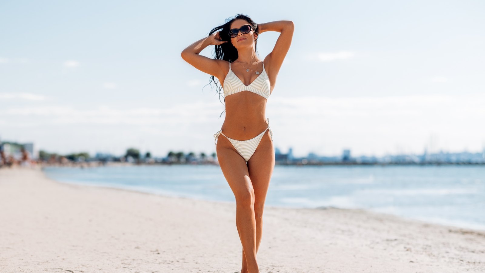 Woman-In-White-Bikini-Stock-Photo
