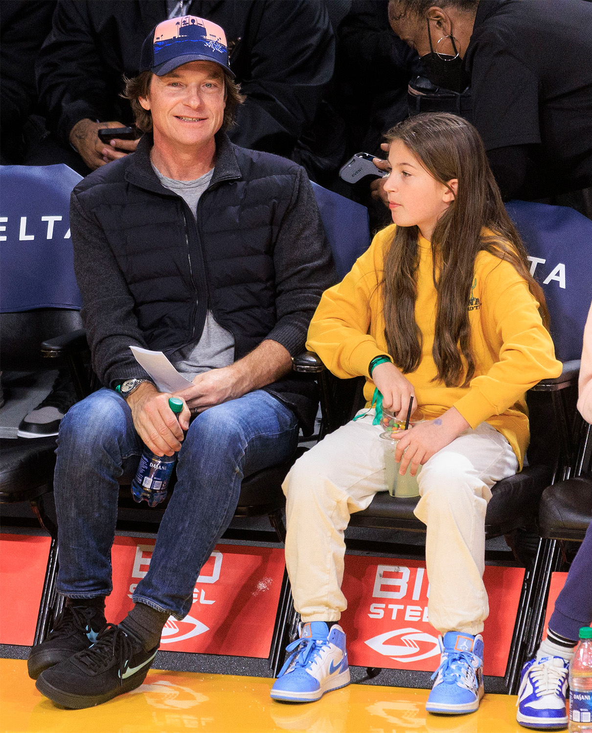 Jason Bateman Makes Rare Appearance With Daughter As They Attend a Lakers Game: Photos