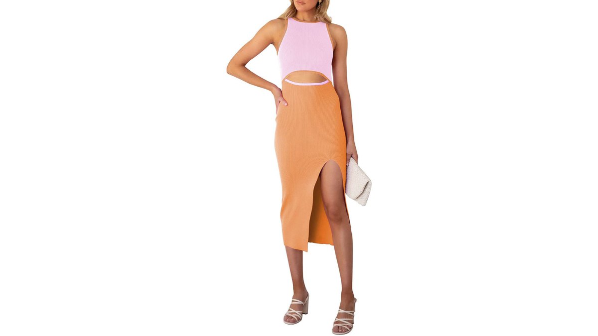 pink and orange dress