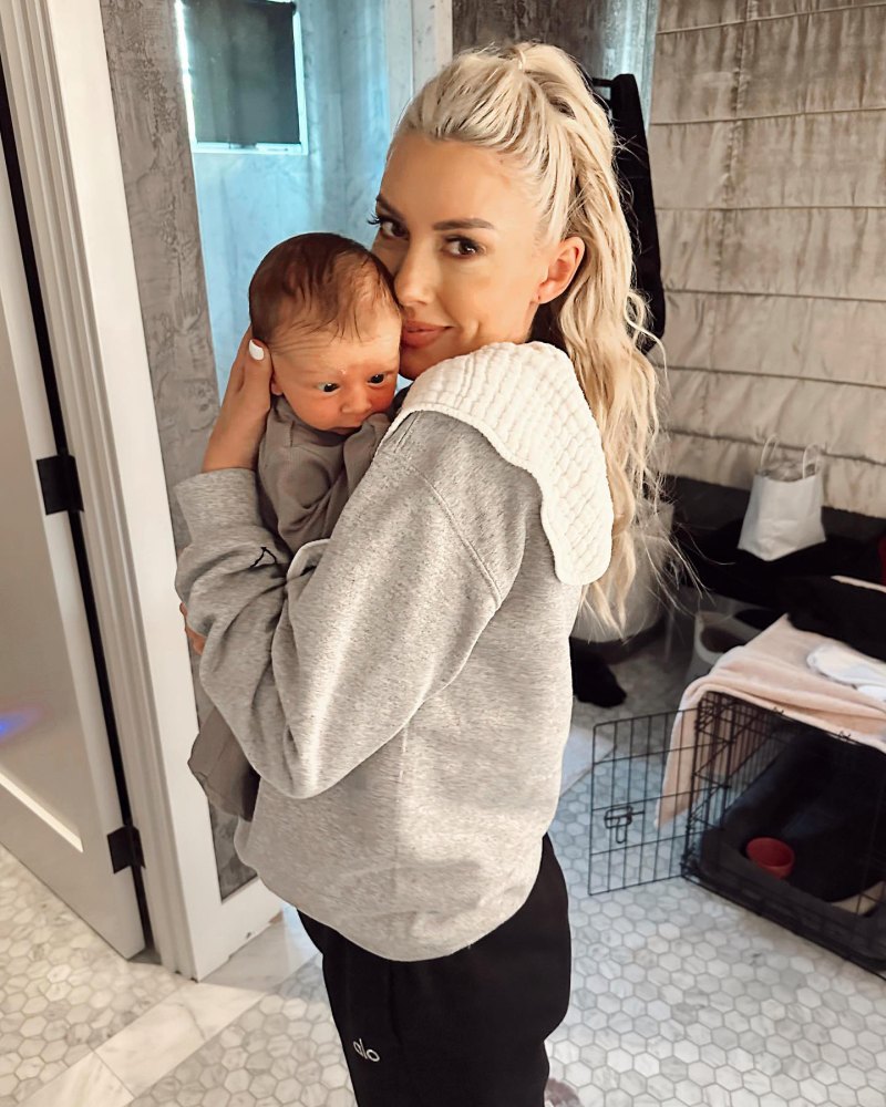 Heather Rae El Moussa Cuddles 1-Month-Old Son Tristan: 'Newborn Snuggles'