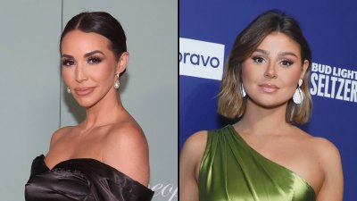 ‘Vanderpump Rules’ Costars Scheana Shay and Raquel Leviss’ Ups and Downs green satin gown