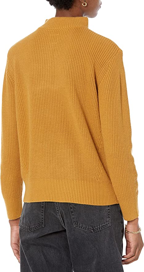 Amazon Aware Women's Relaxed-Fit Ribbed Half Zip Sweater