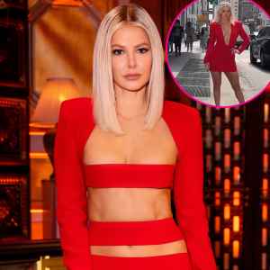 Ariana Madix Wears Plunging Red Dress for Bloomingdale’s - 058