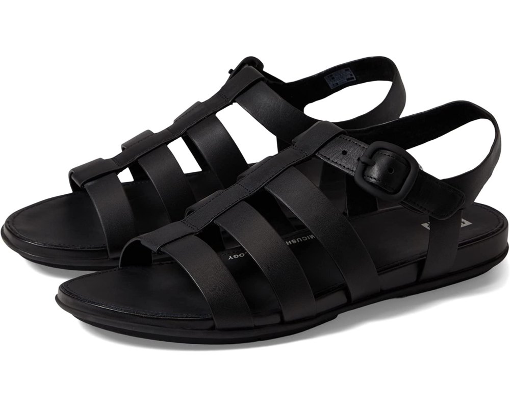 FitFlop Gracie Rubber-Buckle Leather Fisherman Sandals