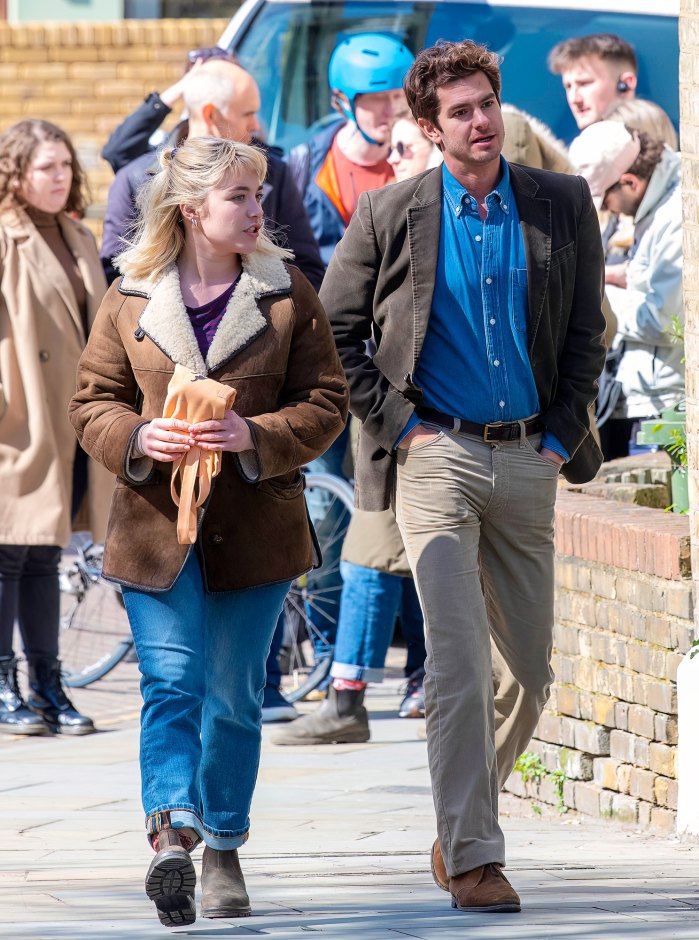 Florence Pugh, Andrew Garfield Film 'We Live in Time' in London: Pics ...