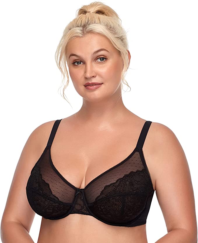 Womens Minimizer Bra Unlined Wireless Full Coverage Support Plus Size  Lingerie