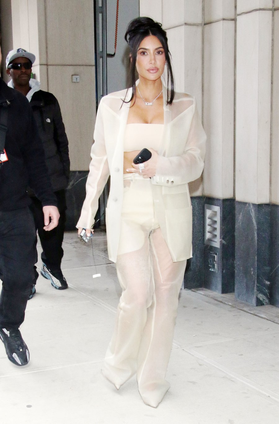 Kim K Out and About in Sheer