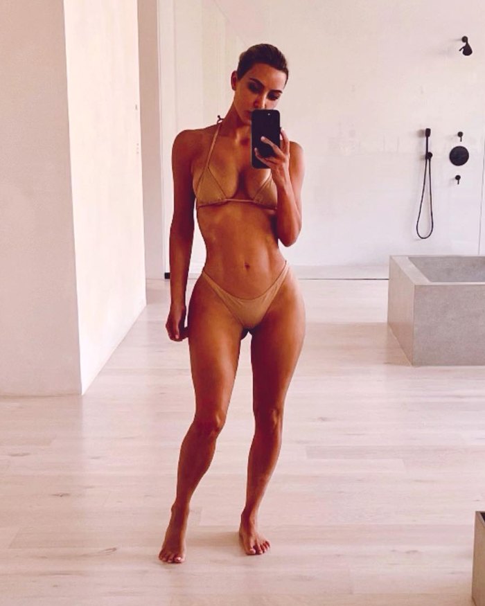 Kim Kardashian Shows Off Her Insane Abs in Skims Bikini: I 'Pray It Doesn't Rain Forever in LA'